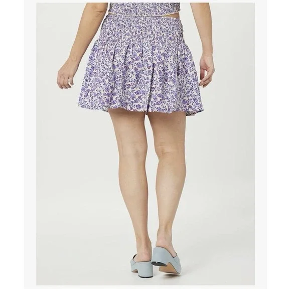 The Drop Purple Paisley Rosalia Smocked Waist Mini Skirt Size XXL NWT - Picture 13 of 14